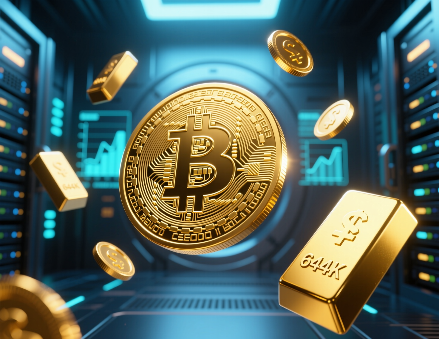 Chart illustrating Bitcoin gold equivalent value 644k