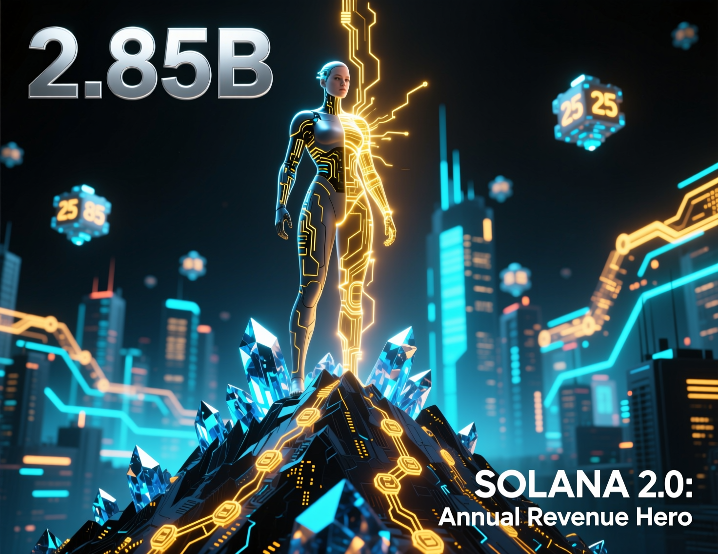 Chart showing Solana 2.85 billion annual revenue