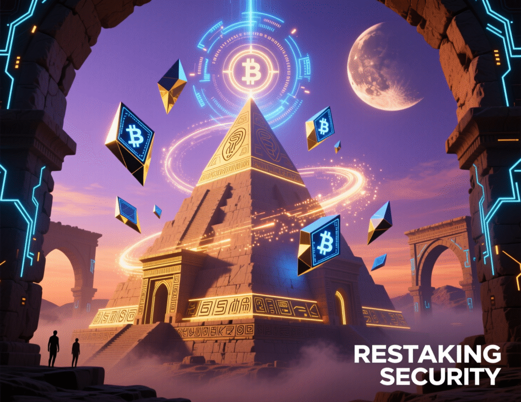 Crypto Infrastructure 4 Restaking security flows from ETH/BTC to services via EigenLayer/Babylon.