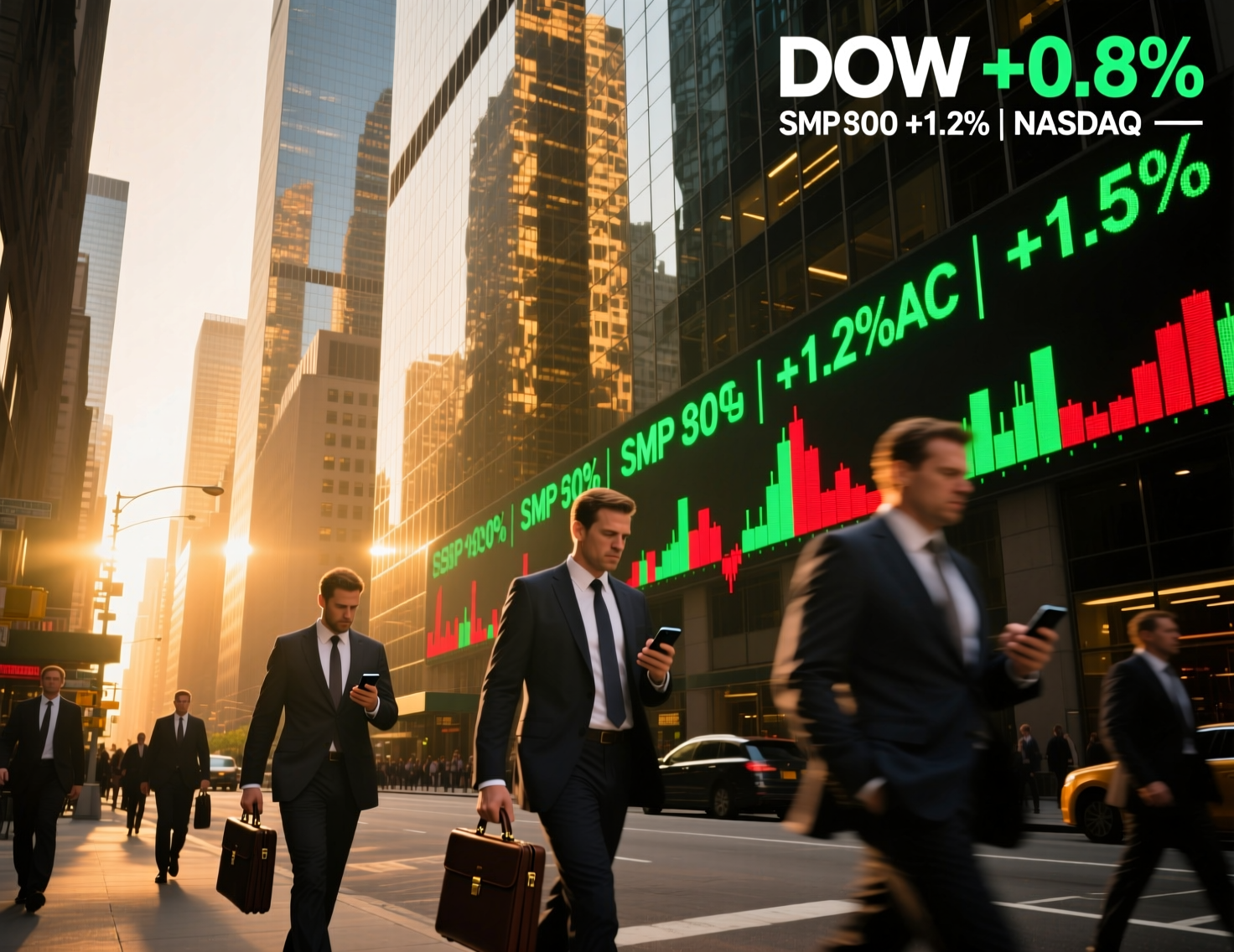 “Wall Street retreats from record closing highs” displayed on market board