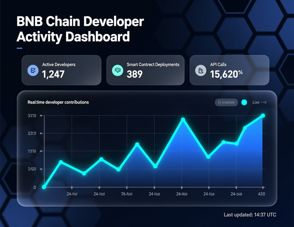 Dashboard showing BNB Chain developer activity