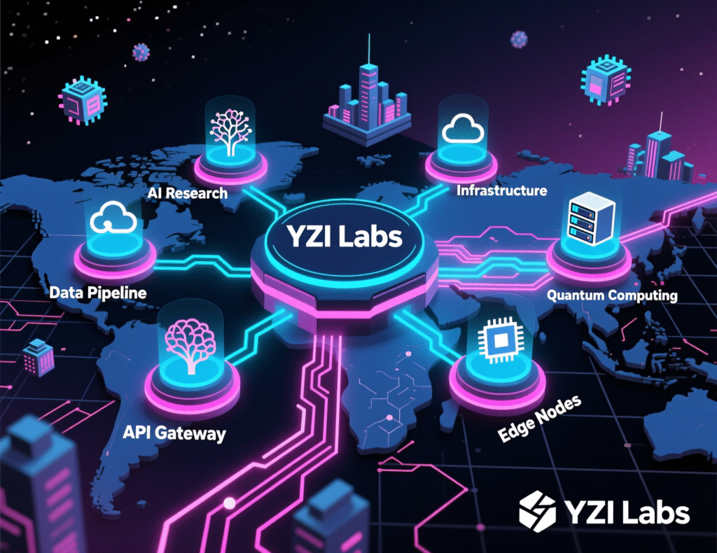 Diagram of YZi Labs investment focus across AI, RWA and DeSci