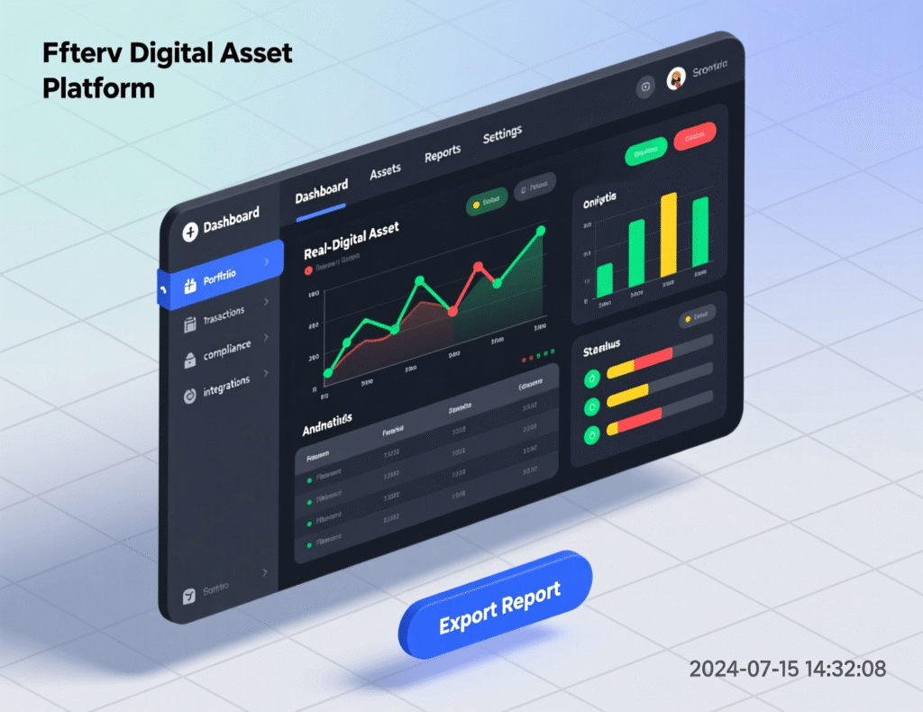 Fiserv digital asset platform interface for bank clients