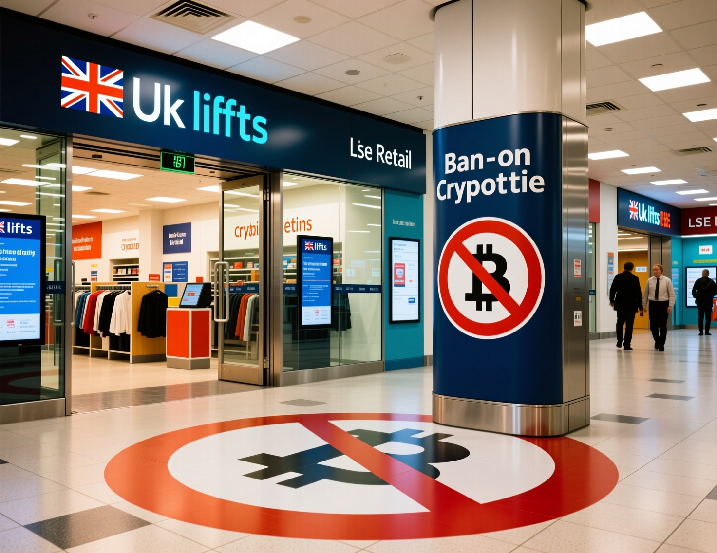 “UK lifts retail ban on crypto ETNs” headline over London Stock Exchange exterior