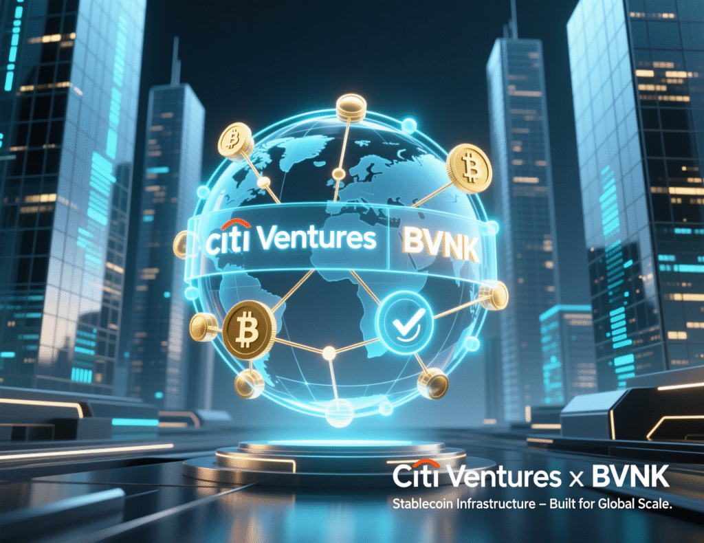 Citi Ventures investment concept with BVNK branding