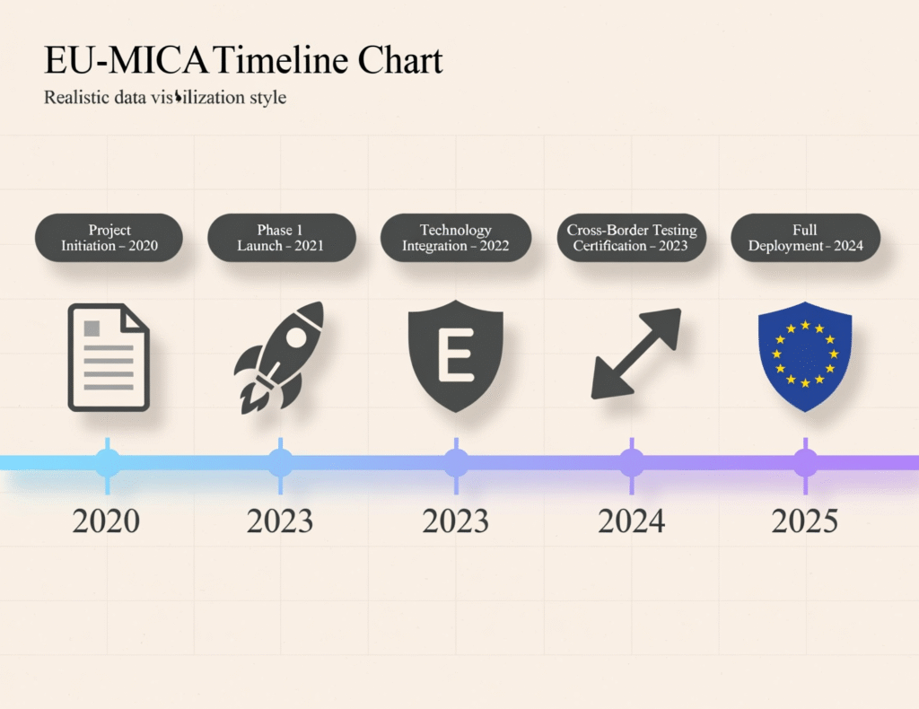 Emerging Crypto Hubs 2 “EU MiCA timeline showing 2024 stablecoin rules and 2024 CASP passporting dates”