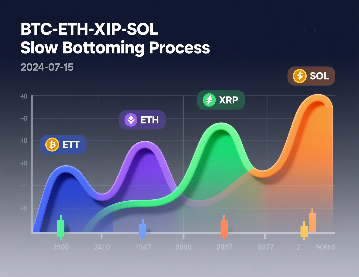 “BTC ETH XRP SOL slow bottoming process” visual timeline