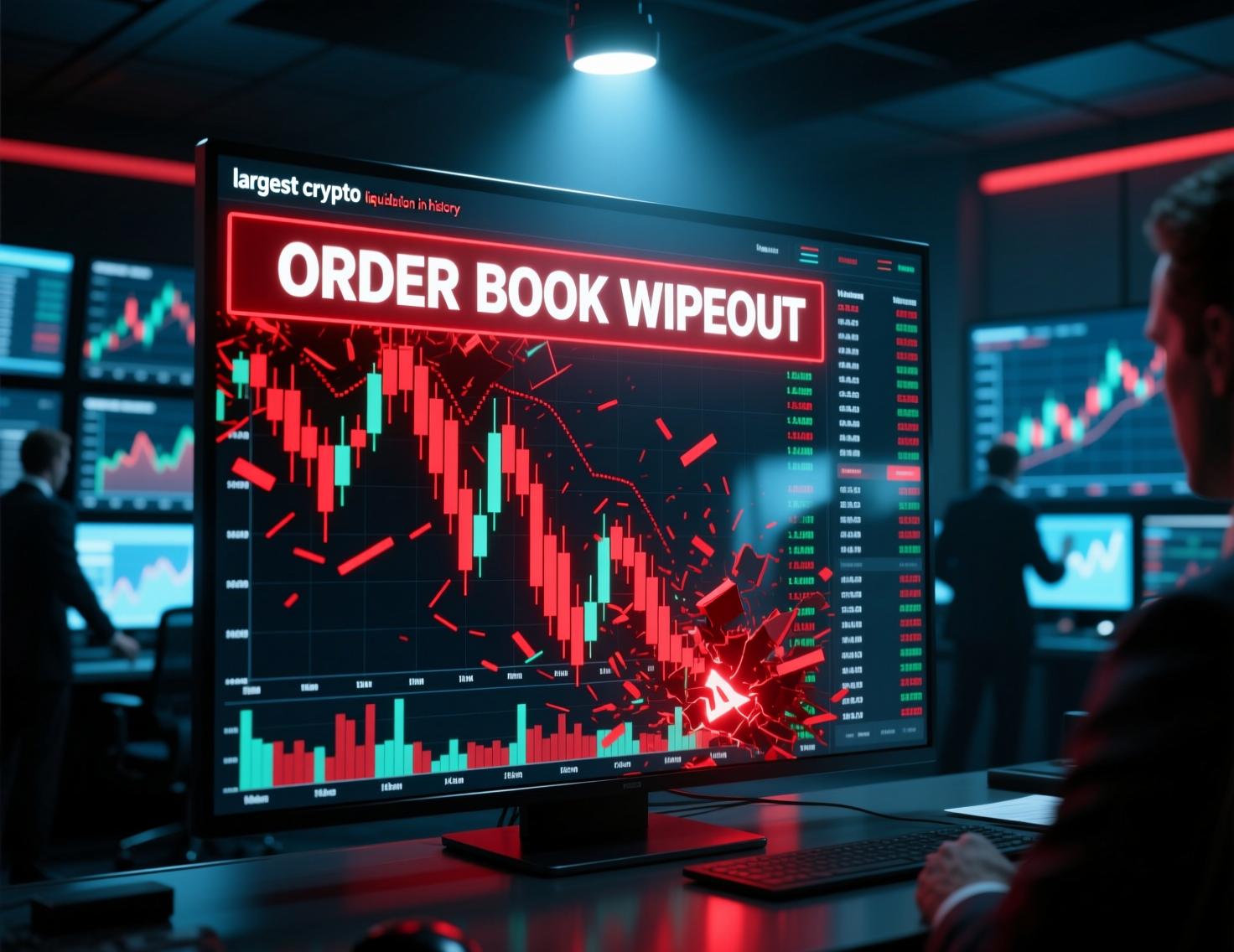 Order book snapshot during the largest crypto liquidation in history