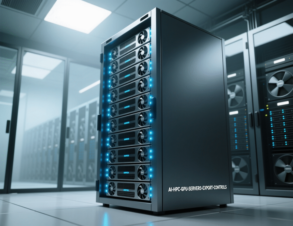 AI and HPC server racks symbolizing export controls