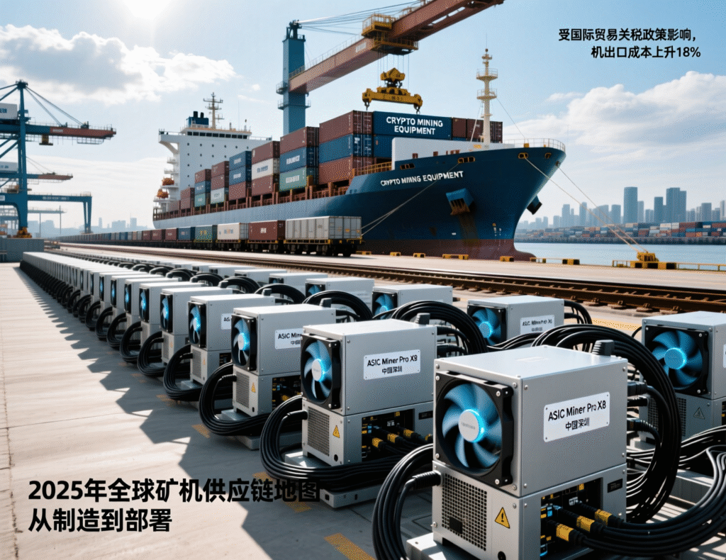 Bitcoin mining rigs illustrating supply chain pressures