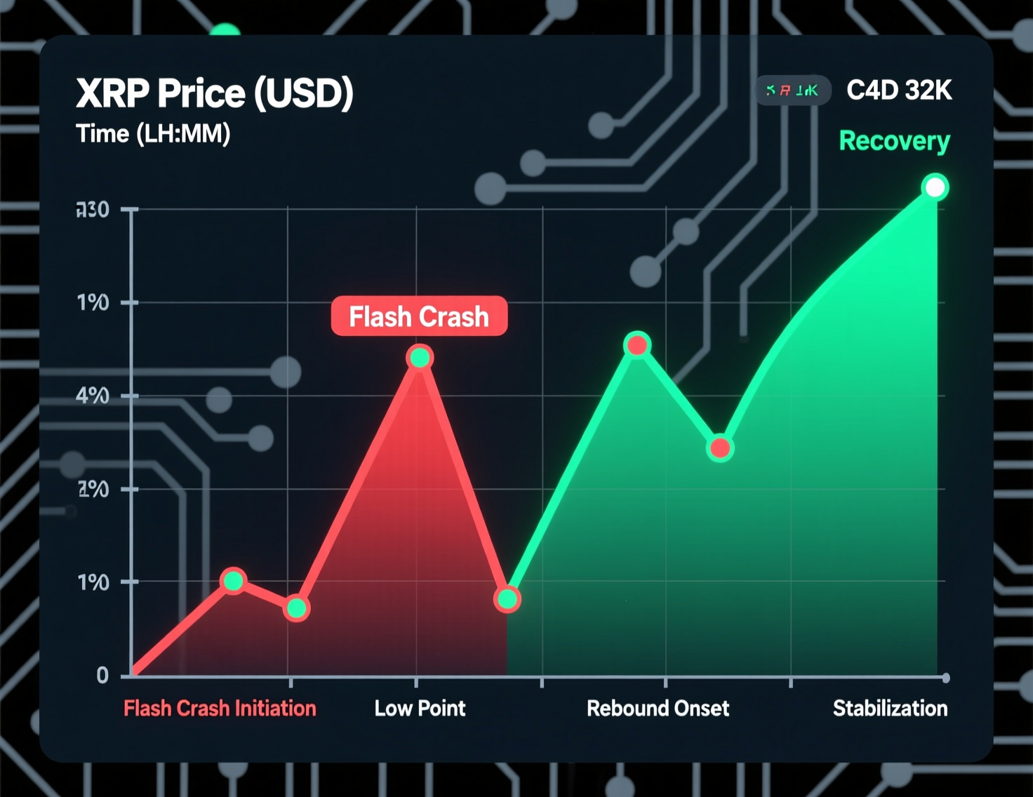 XRP rebounds after 41% flash crash on intraday chart reclaiming $2.47