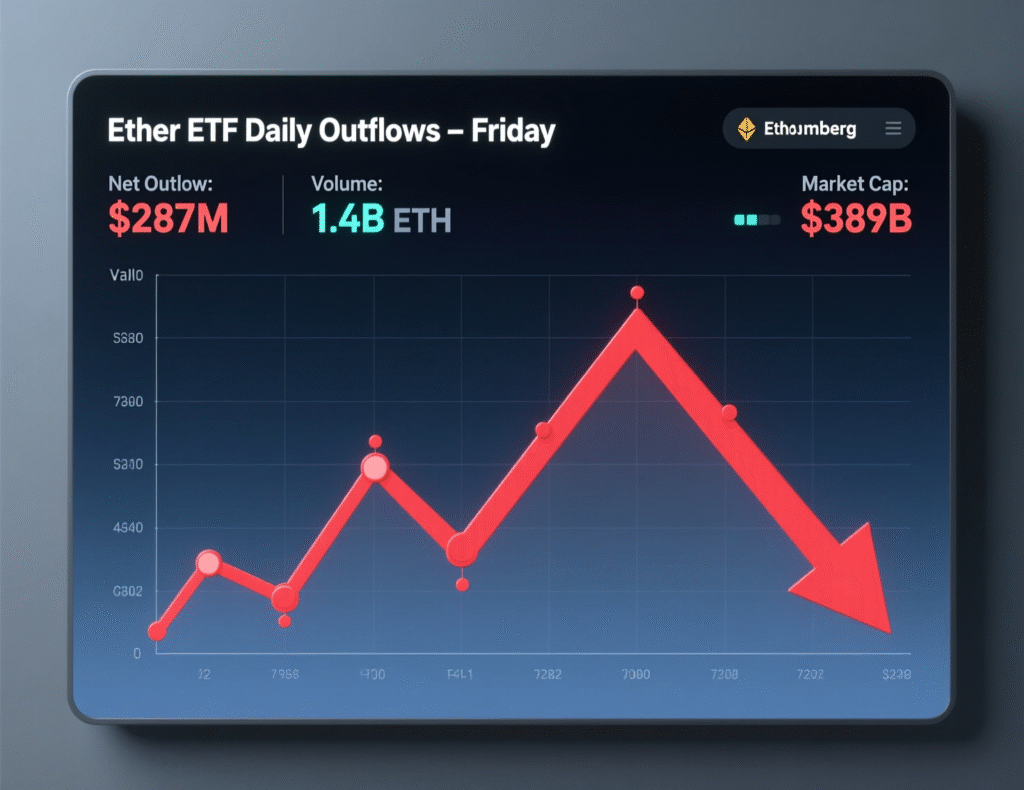 Daily Ether ETF outflows spike on Friday during flash crash”