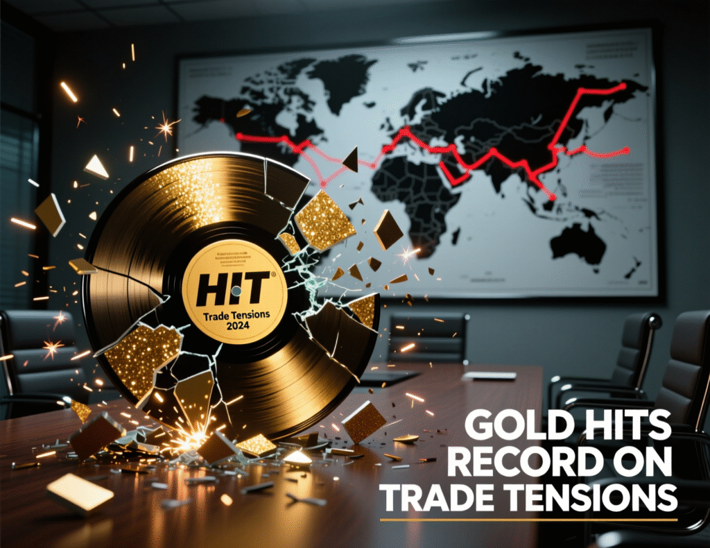 Gold price chart showing new record high