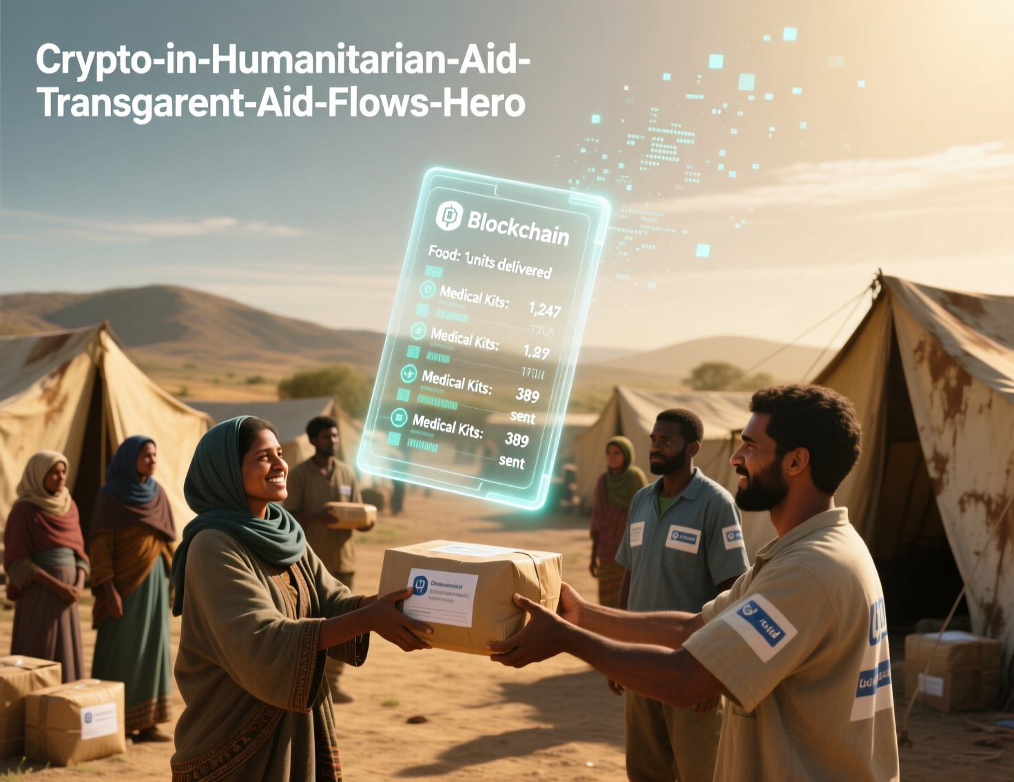 “Donors view transparent aid flows with live on-chain dashboards for crypto in humanitarian aid.”