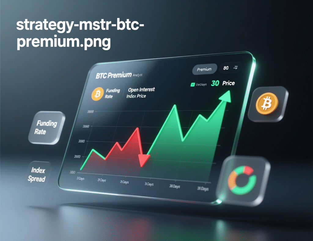 “Strategy (MSTR) BTC holdings and premium versus mNAV”