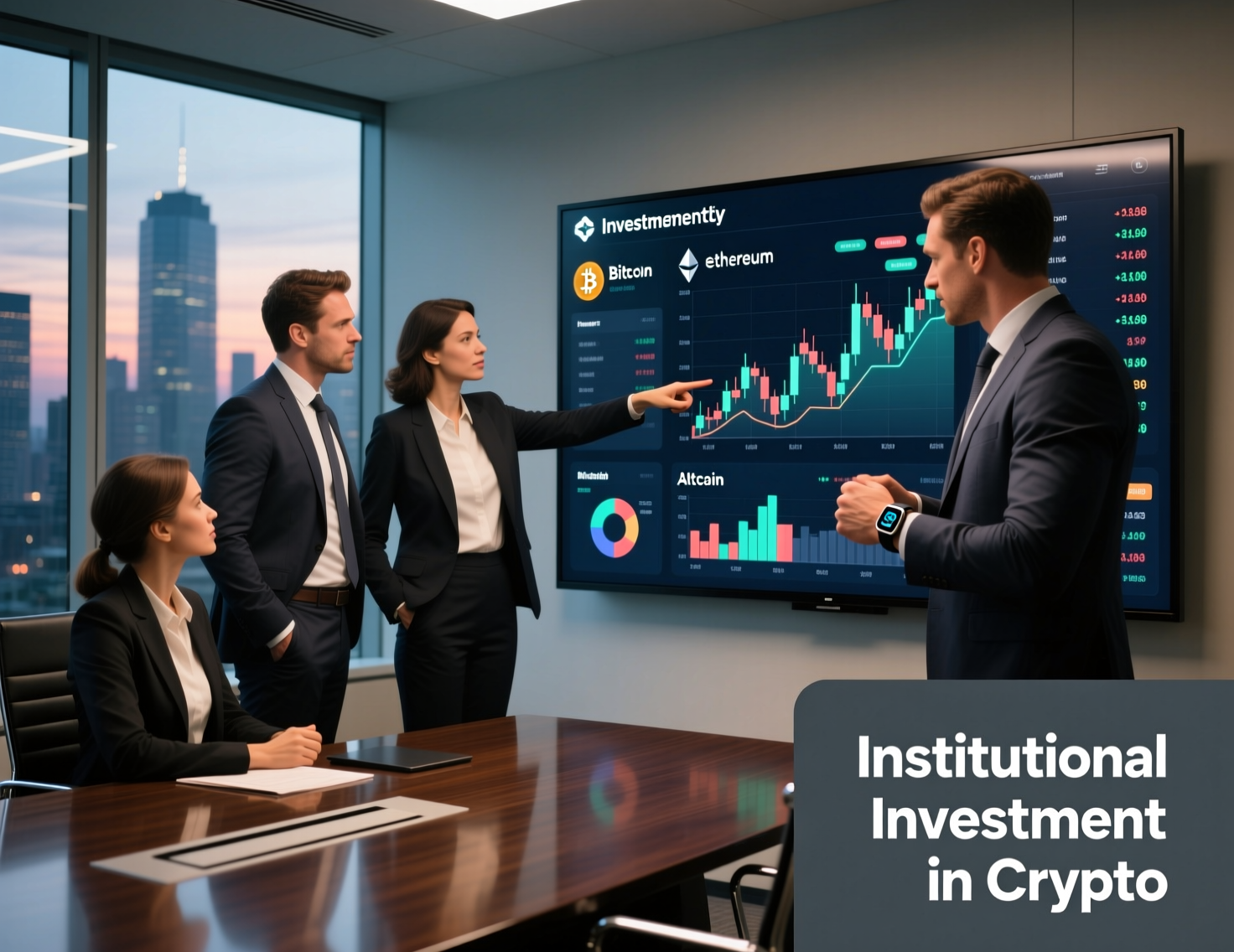 Featured chart showing ETF inflows and derivatives volumes illustrating institutional investment in crypto.