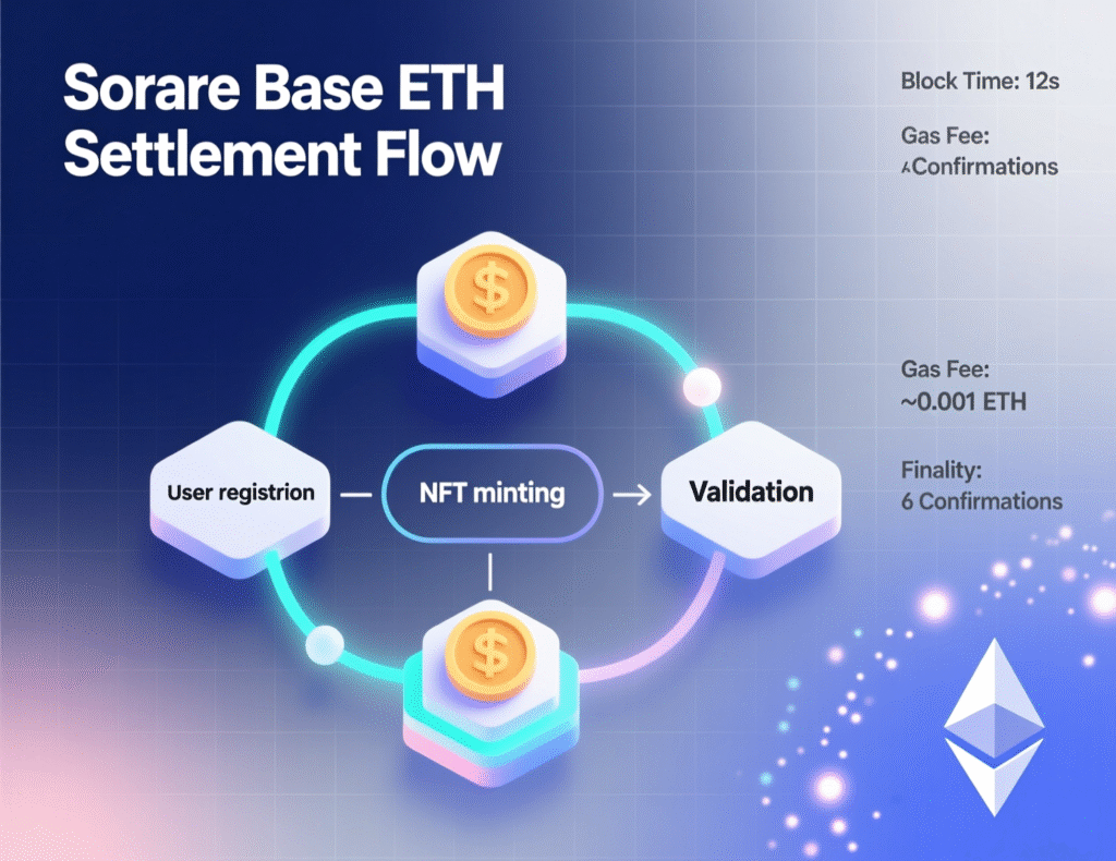 Diagram of ETH deposits settling on Base for Sorare