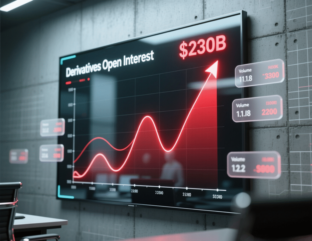 Bitcoin Faces Heavy Selling Pressure Despite Seasonal Bullish Expectations 3 Open interest reaching $230B alongside softer volumes