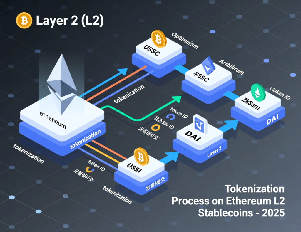 Diagram of tokenization flows on Ethereum L1/L2