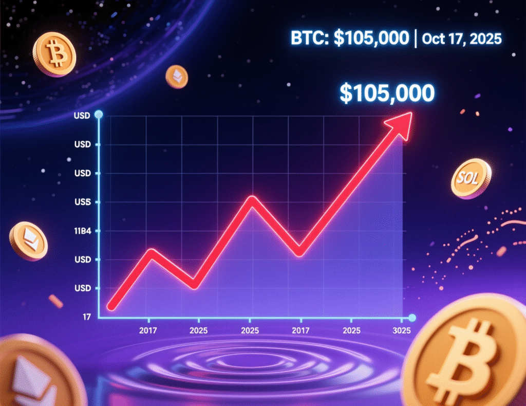 “Bitcoin price near $105,000 on Oct. 17, 2025”