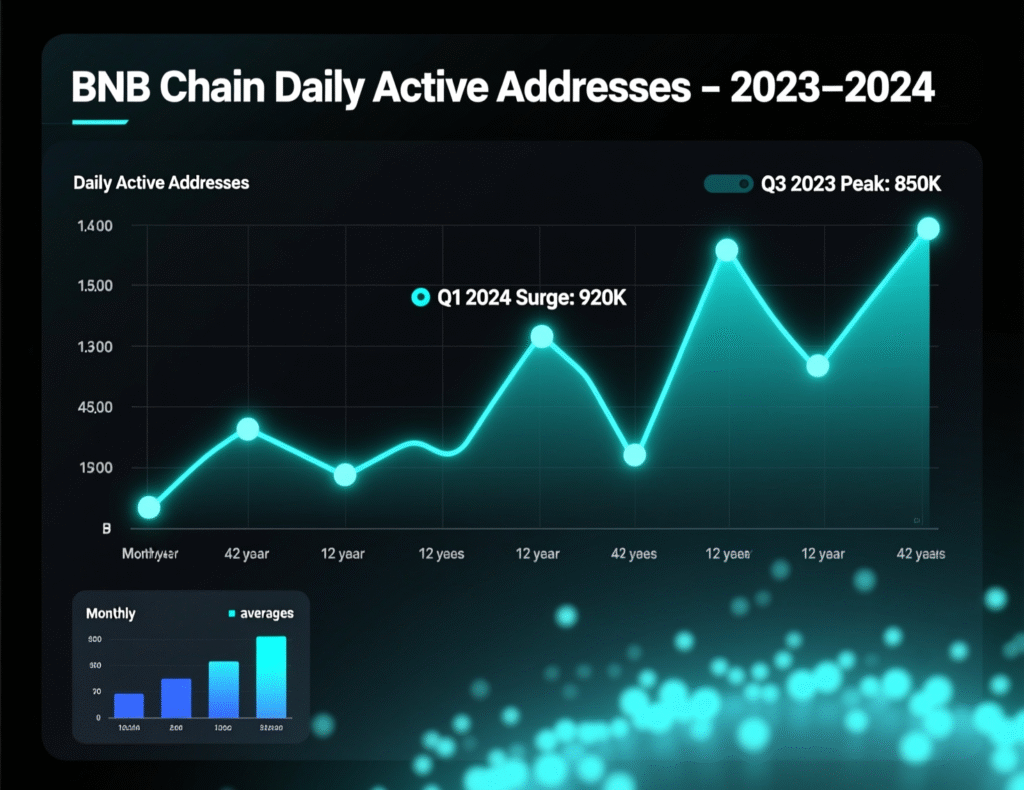 “Chart showing BNB Chain daily active addresses reaching a record”