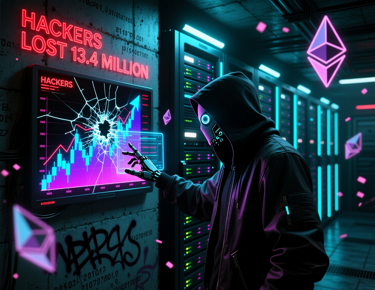 hackers-lost-13-4-million-trading-eth-chart.png “On-chain chart showing how hackers lost $13.4 million trading ETH during the crash”