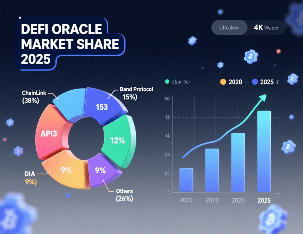 ChainLink Jumps 14% as Whales Accumulate $116M Worth of LINK Tokens Since Crash 3 Oracle market share chart highlighting Chainlink dominance