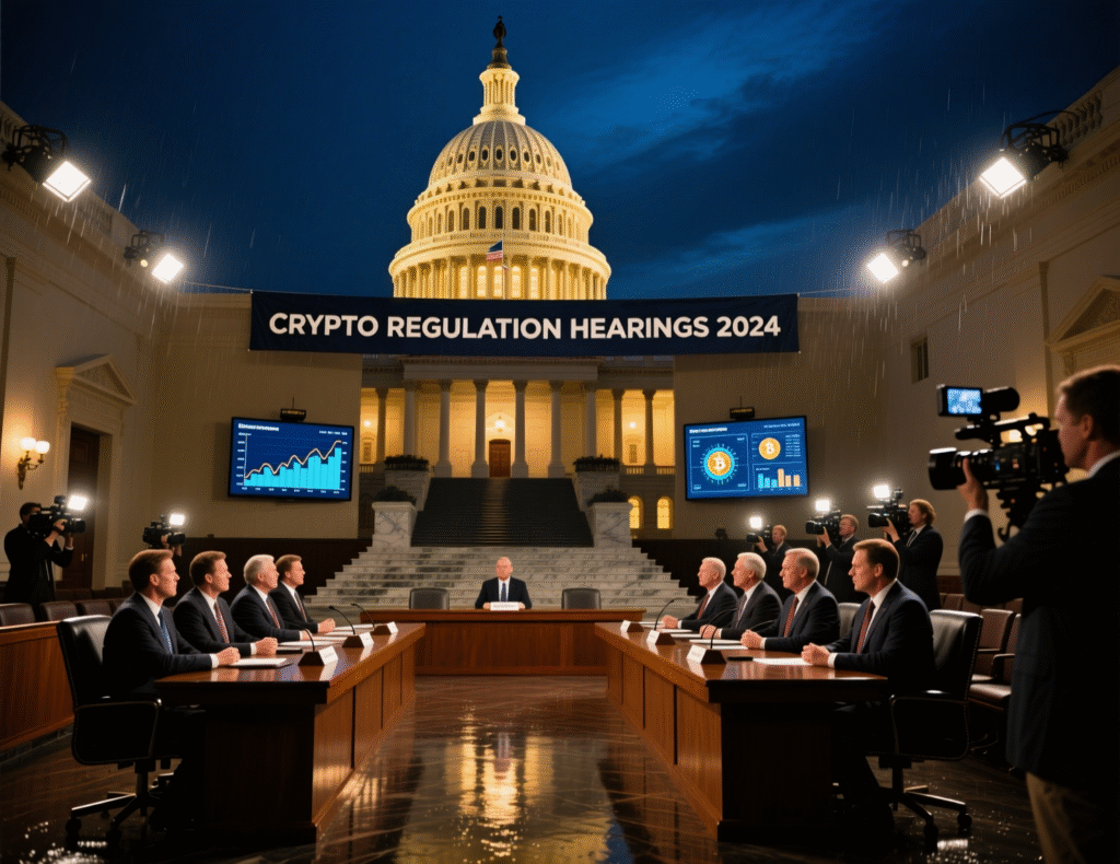 Senate Republicans Call for Own Meeting With Crypto CEOs After Democrats' Sitdown 3 “U.S. Capitol at night as crypto policy meetings resume”