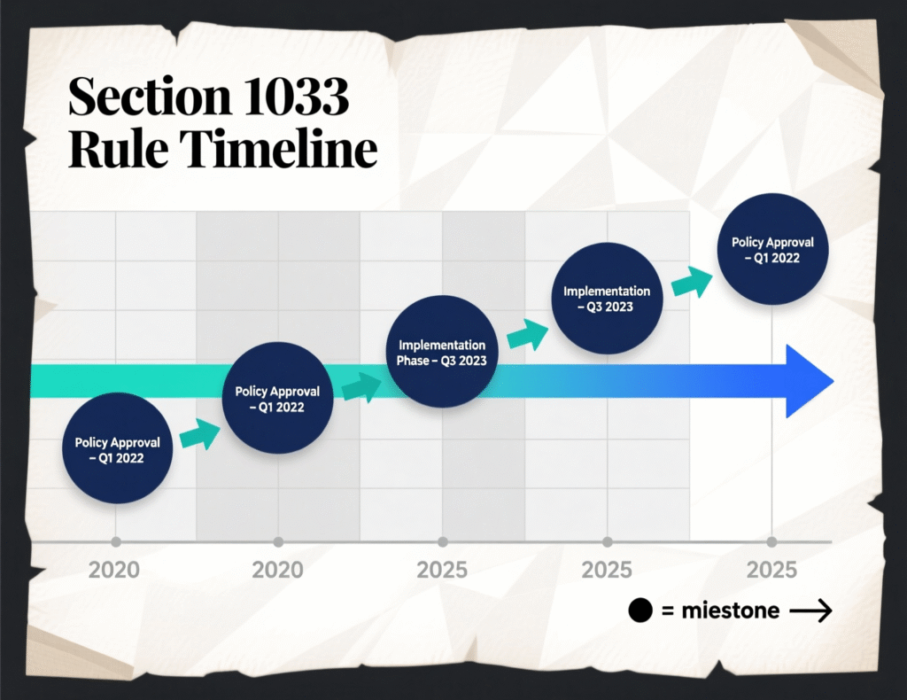 Crypto and fintech groups urge Trump administration to defend CFPB's open banking rule 3 “Timeline of Section 1033 personal financial data rights rule”