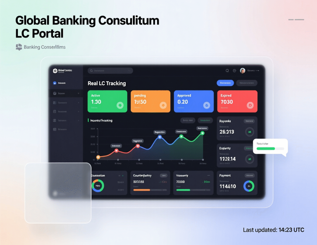 Dashboard mockup for bank consortium using a digital LC platform