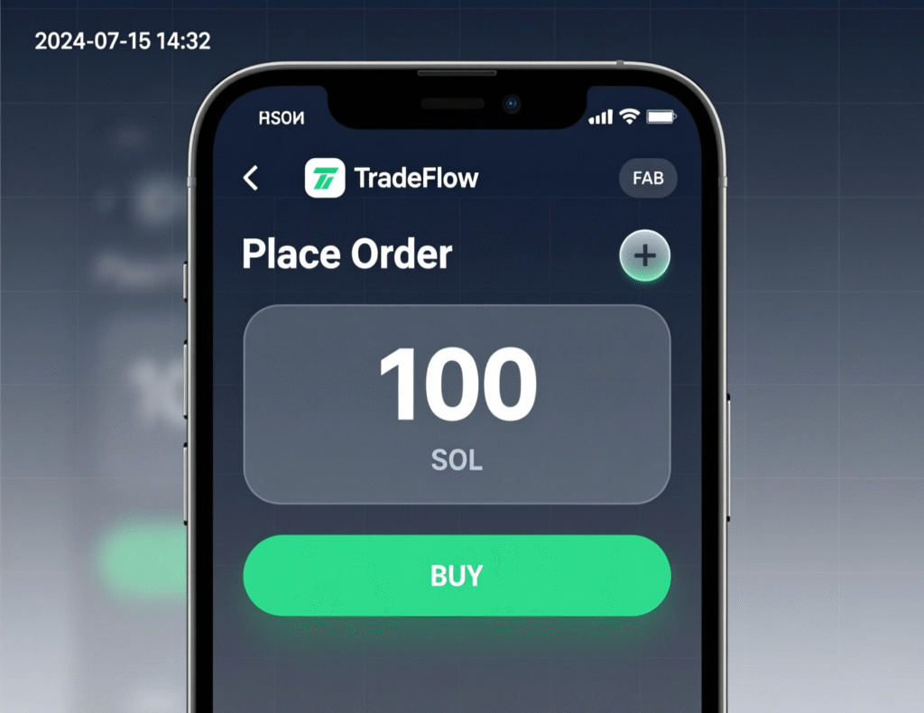“Investor placing order for 100 SOL board lot on broker app”