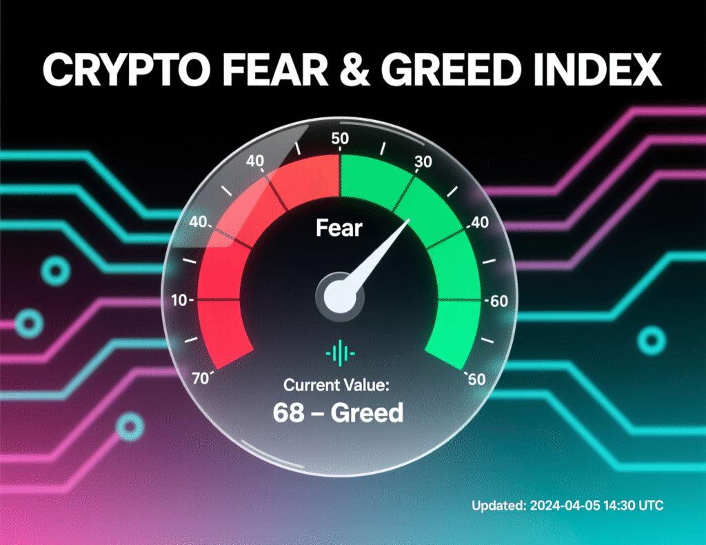 Crypto Fear & Greed Index showing fear zone