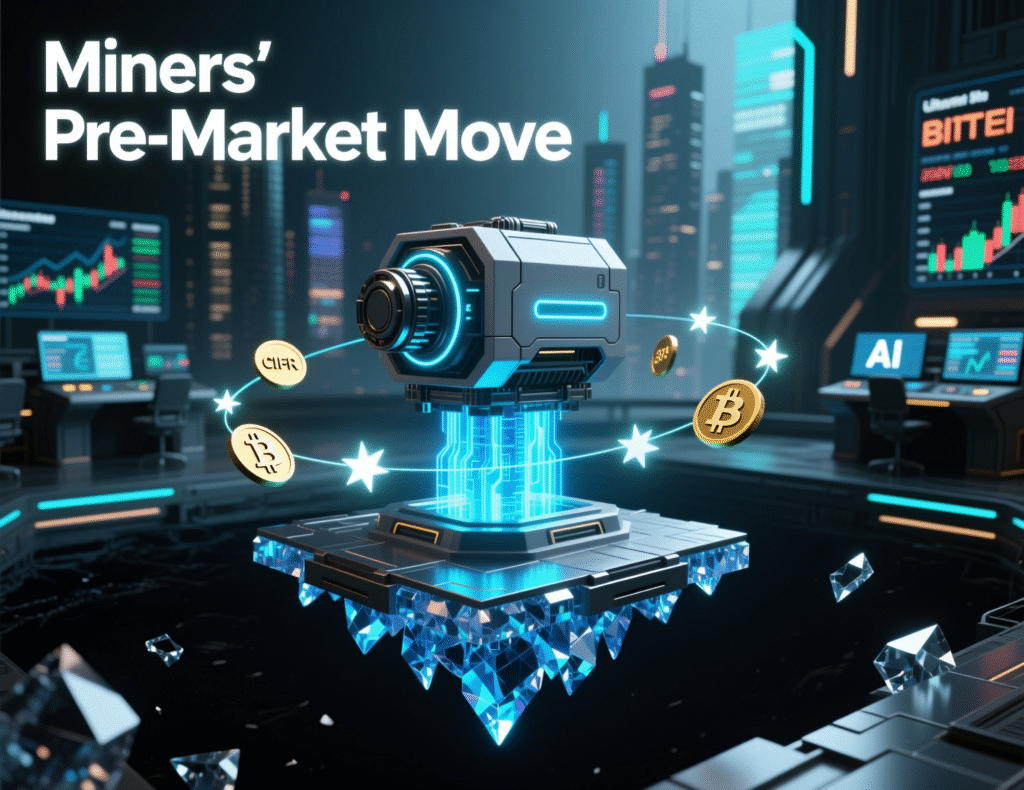 Pre-market screen showing CIFR, IREN, BITF gains