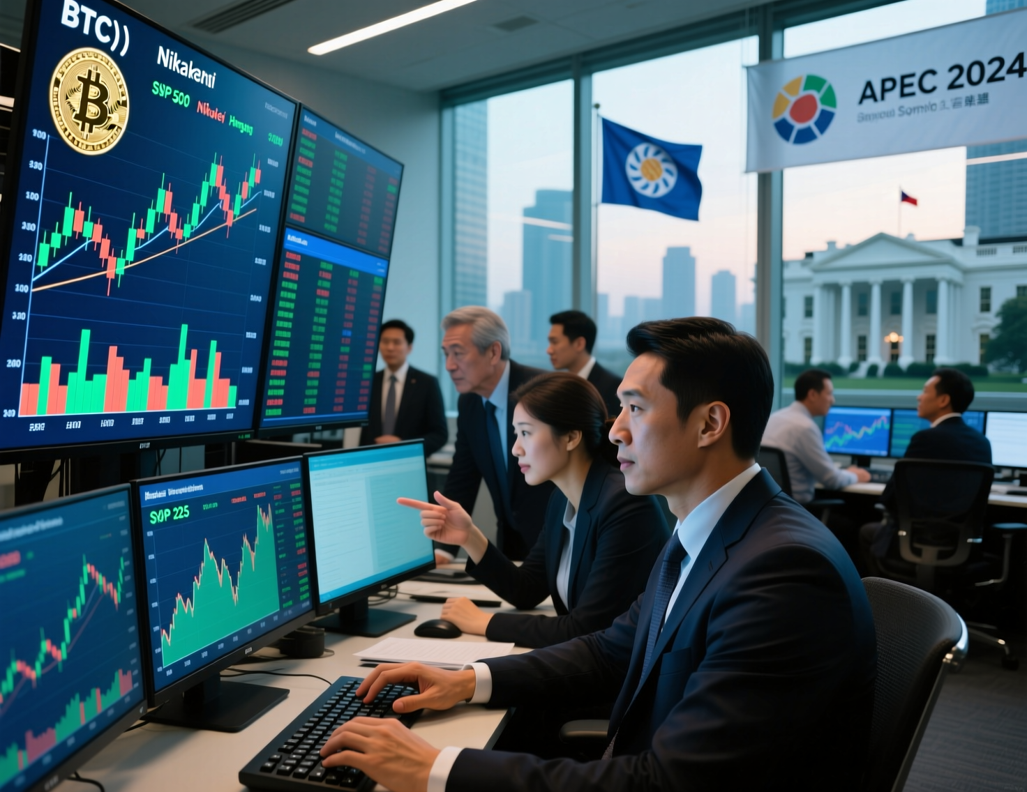 “Traders monitor BTC and European stocks ahead of APEC summit”