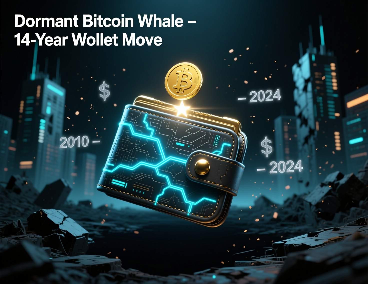 Dormant bitcoin whale 14 years wallet movement visualization