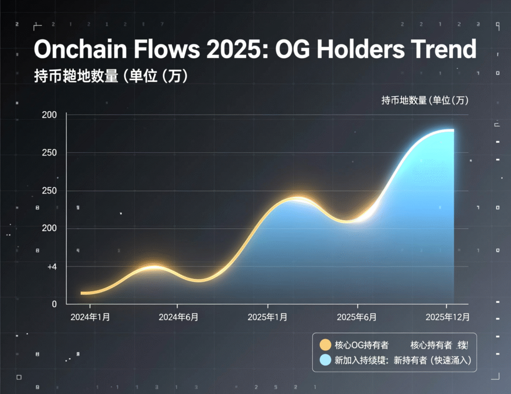 Chart of OG holder on-chain flows in 2025