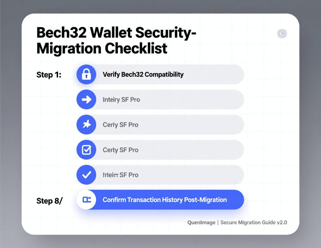 Step-by-step Bech32 wallet migration checklist