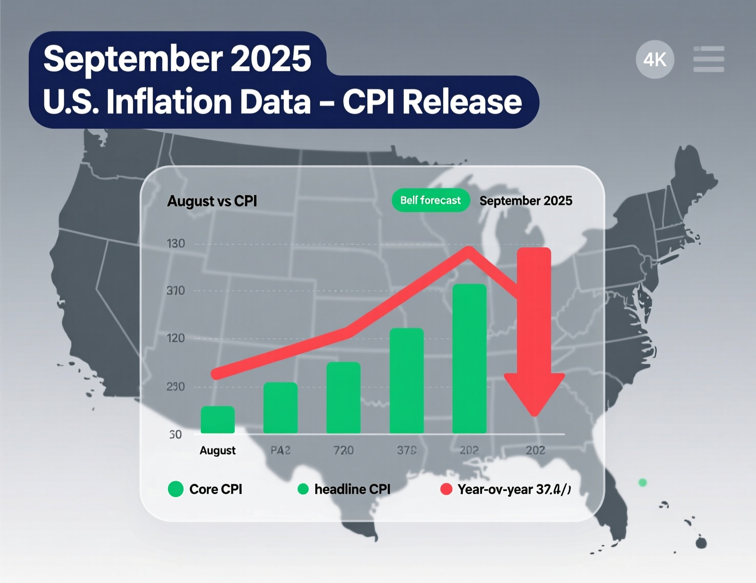 Chart of September 2025 U.S. inflation data release timing and consensus