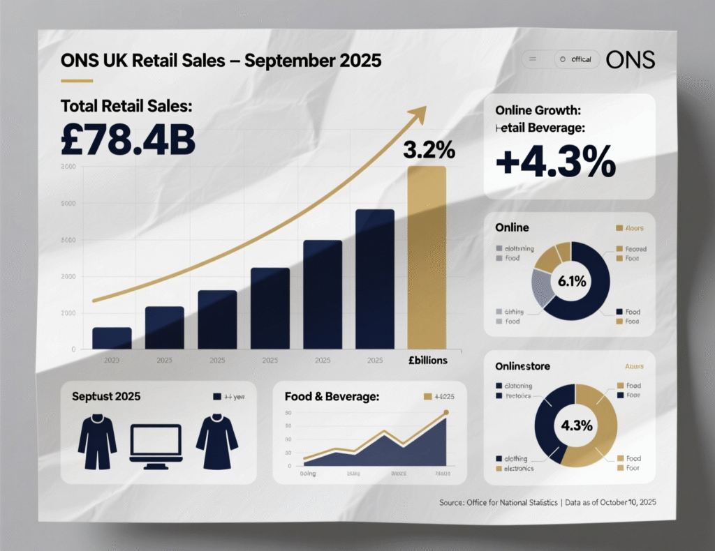 Shoppers on a U.K. high street reflecting September retail sales pickup