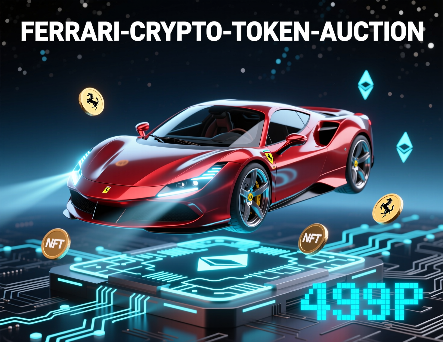 Ferrari crypto token auction for 499P concept artwork