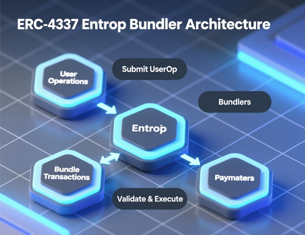 Account Abstraction & UX Upgrades 2 “ERC-4337 flow with UserOps, bundlers, and EntryPoint contract.”