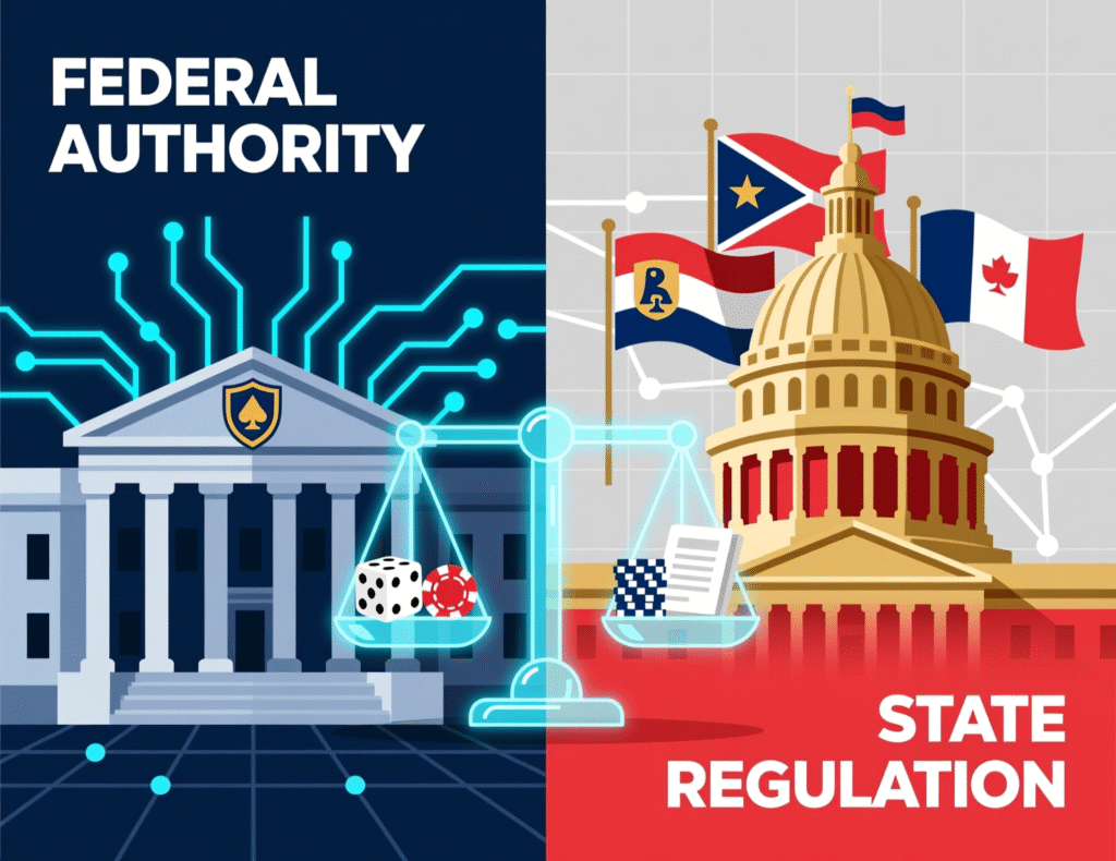 “Graphic comparing federal and state authority over wagering”