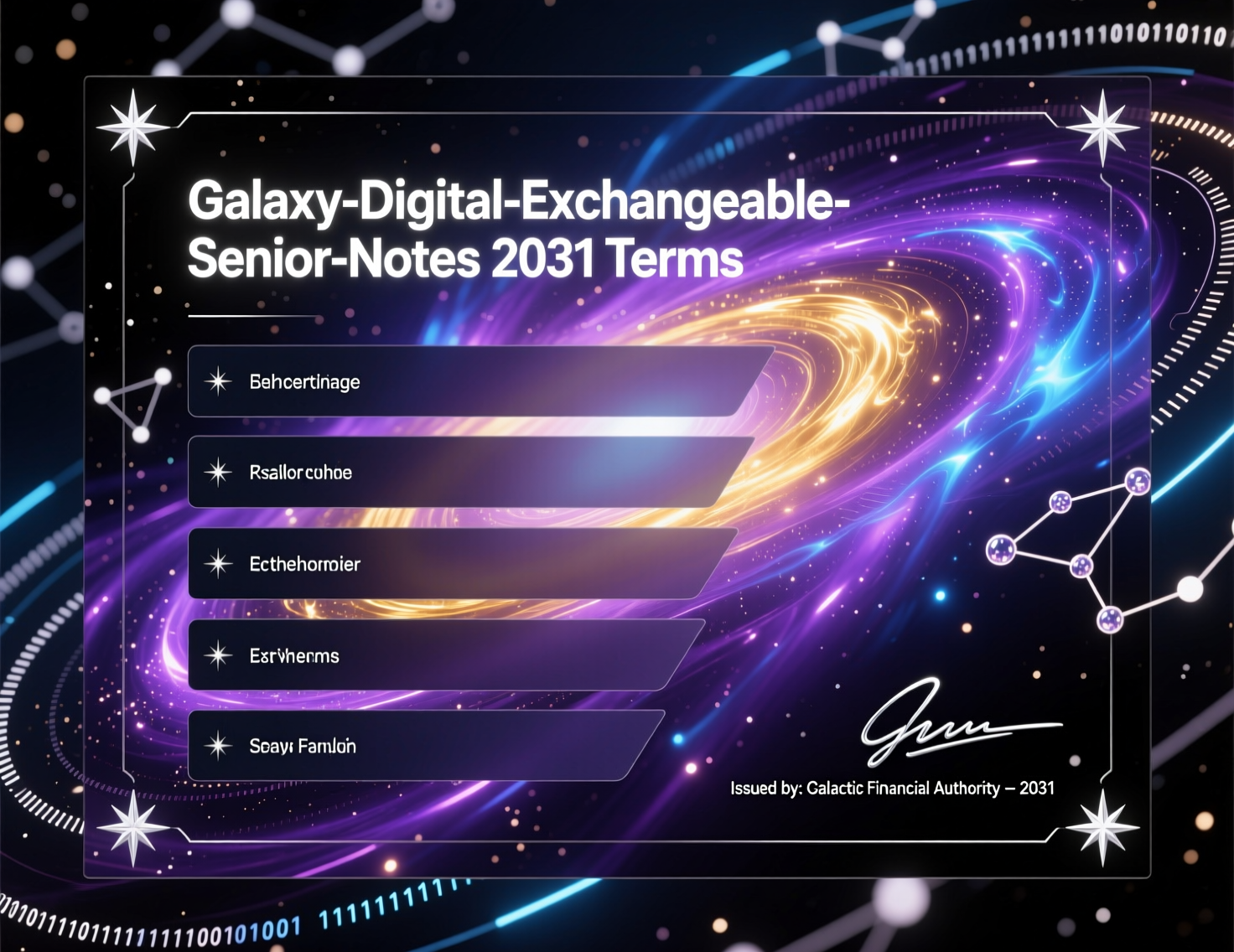 “Galaxy Digital exchangeable senior notes 2031 key terms overview”