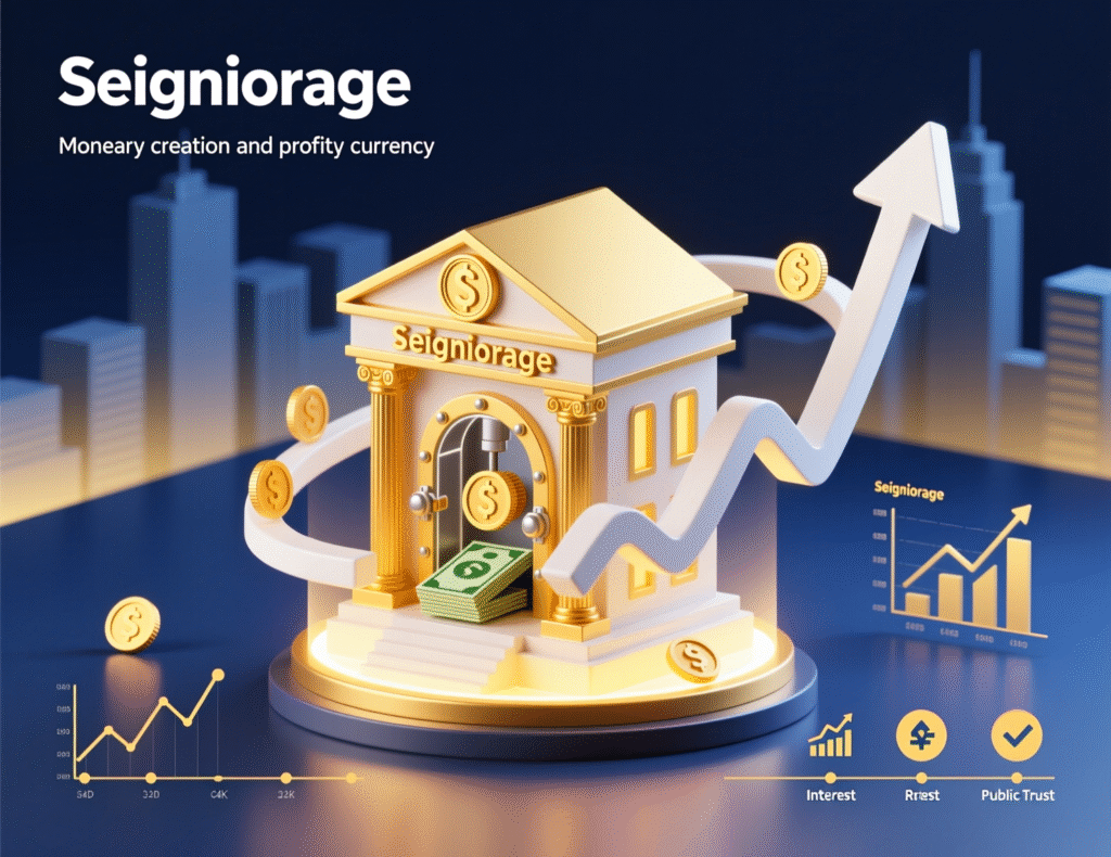 Illustration explaining seigniorage and currency issuance