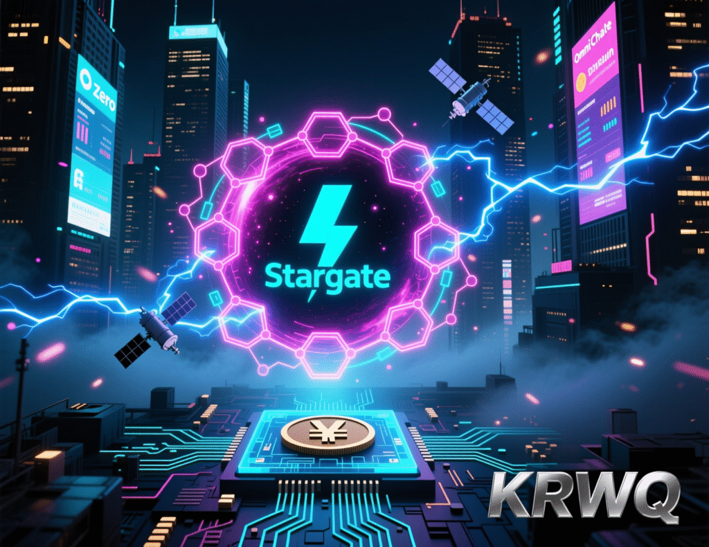 KRWQ launches as first Korean won stablecoin on Base 2 Diagram of LayerZero OFT and Stargate bridging KRWQ
