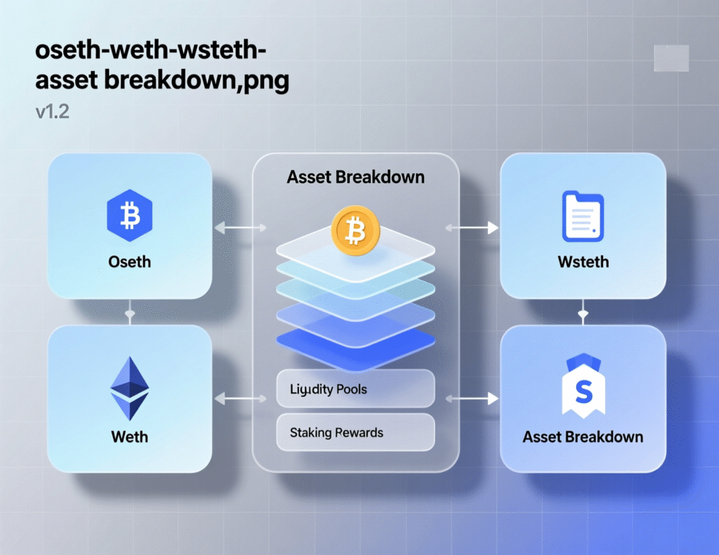 “Bar chart comparing osETH, WETH, wstETH amounts involved”
