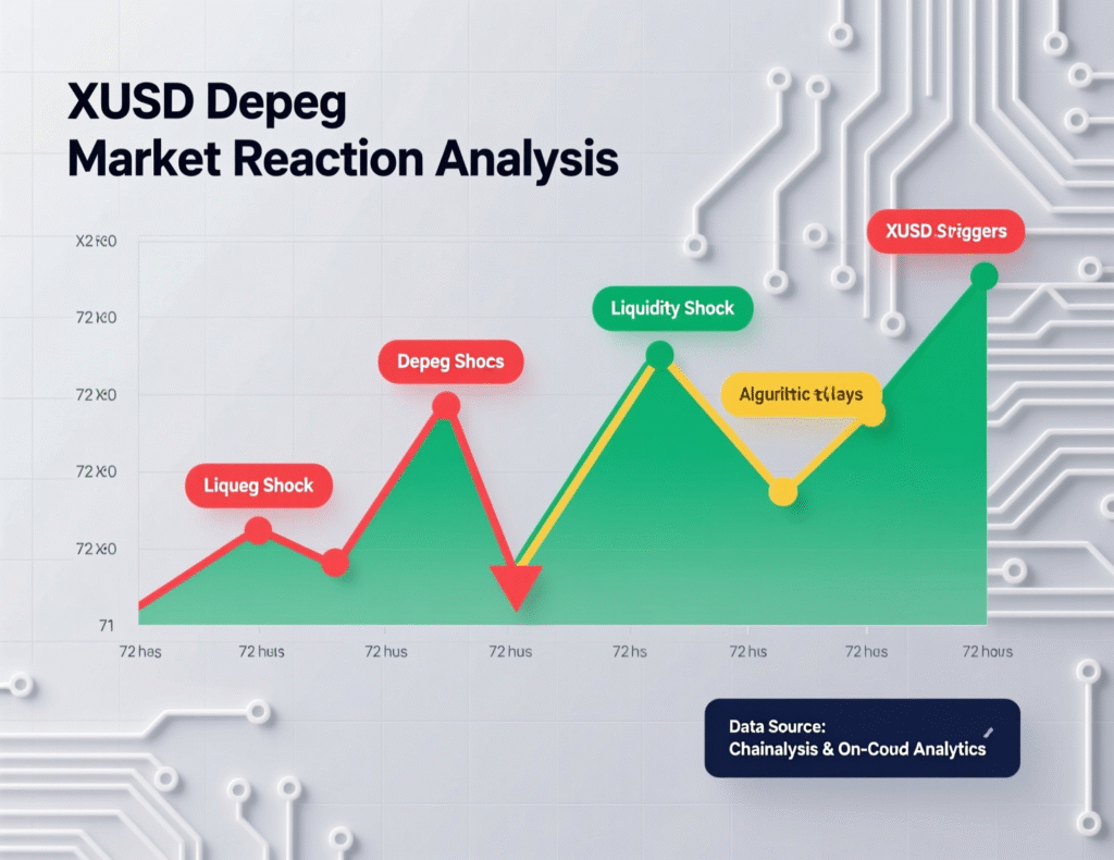 xUSD intraday chart showing depeg from $1 peg