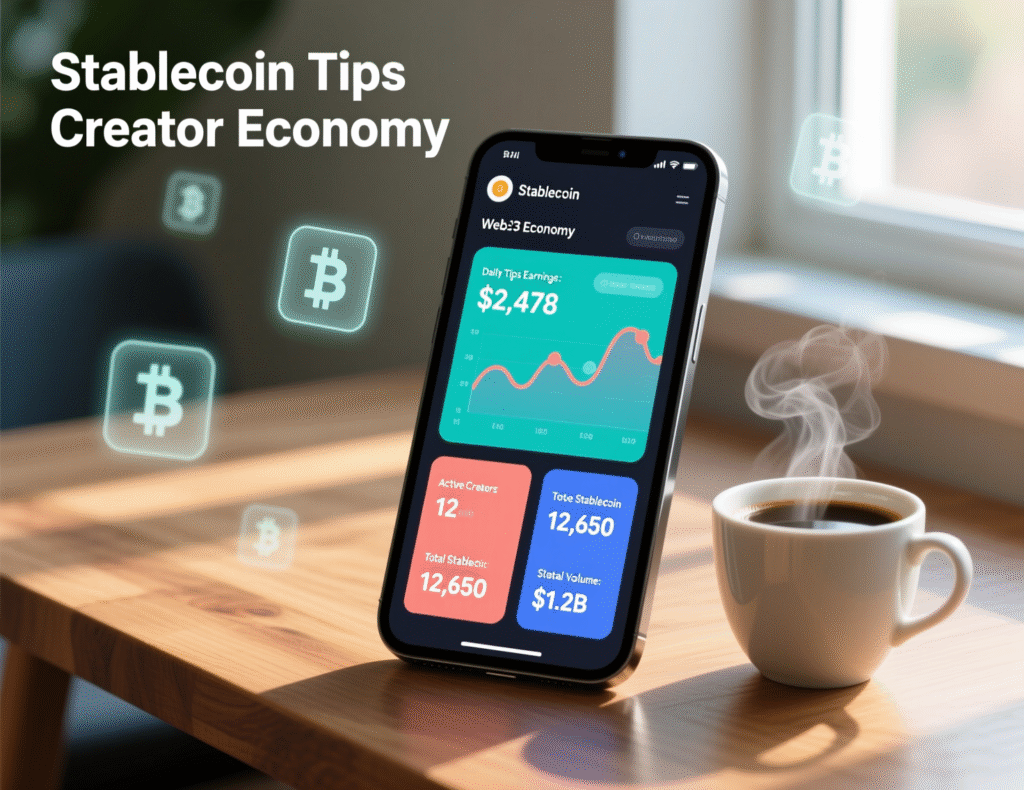 Stablecoin tipping UX for creators as part of Web3 creator monetisation.”