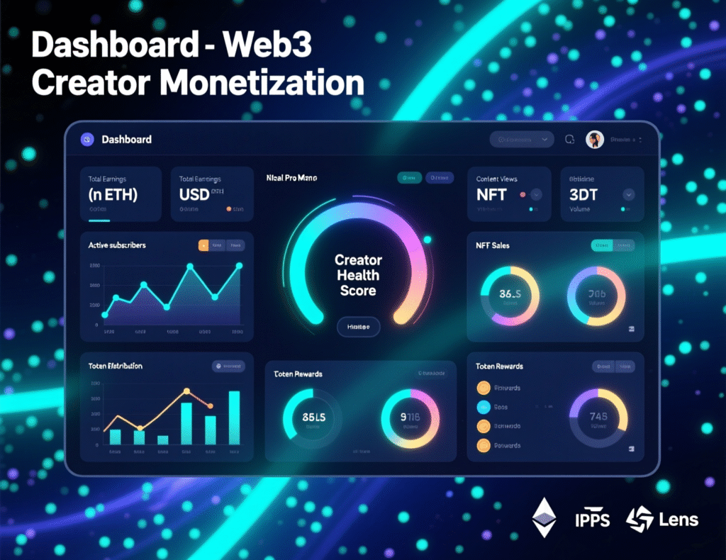 “Dashboard tracking ARPC, collector retention, and conversion for Web3 creator monetisation.”