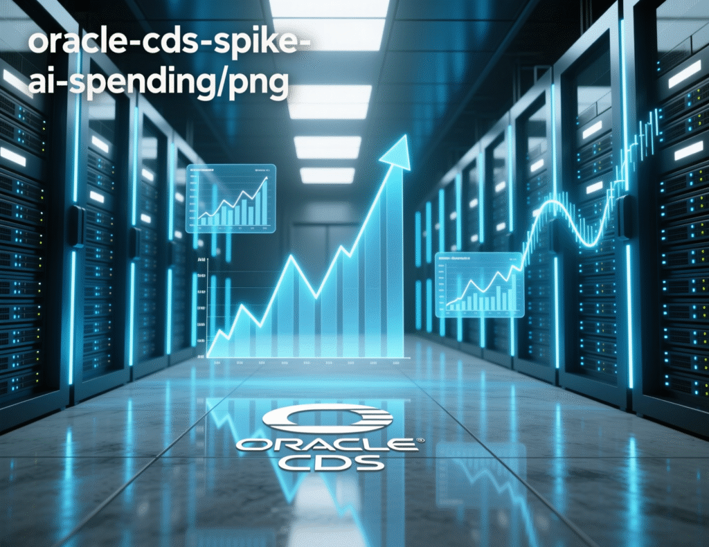 “Oracle 5-year CDS line chart rising to multi-month highs”